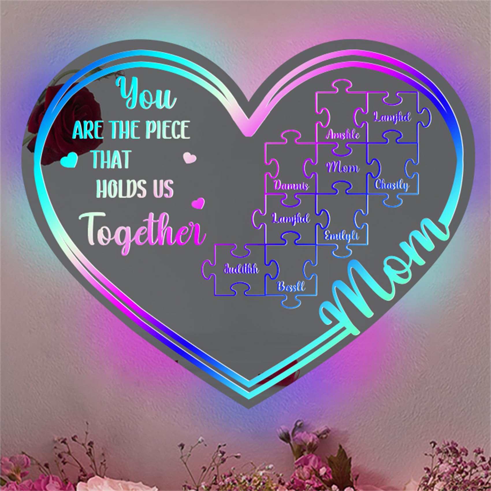 Amazon.com: Tammnjo Personalized Mom Puzzle Piece LED Lights
